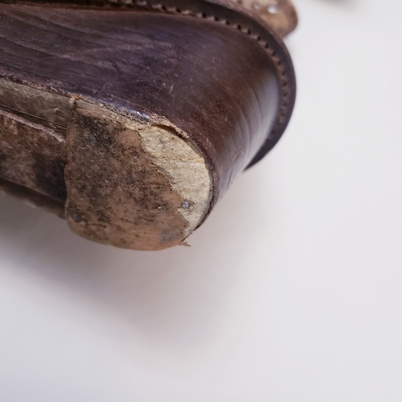 Bedstu Cobbler Series Dutchess Distressed Leather Wedge Brown Boots, Size 6 - Picture 10 of 11